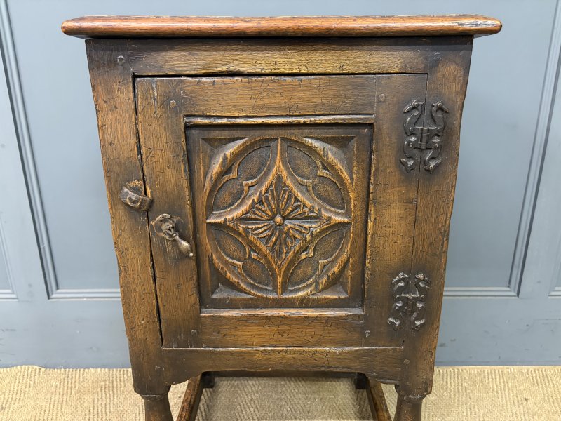 Carved Oak Cupboard - Image 5