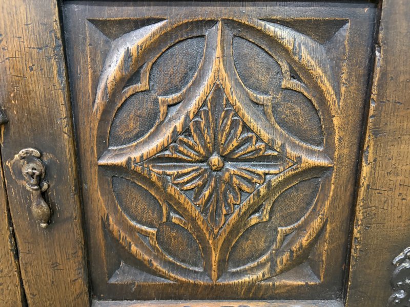 Carved Oak Cupboard - Image 3