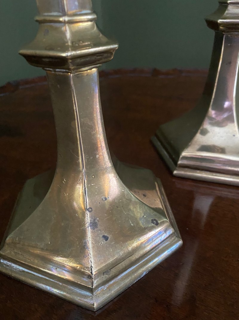 Pair brass church candlesticks - Image 2
