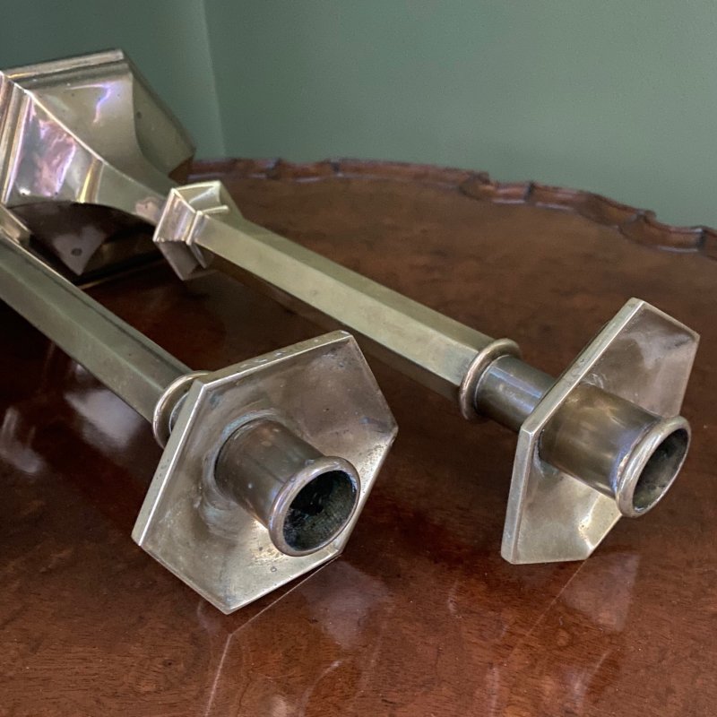 Pair brass church candlesticks - Image 3