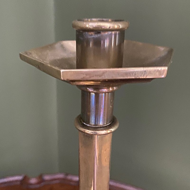 Pair brass church candlesticks - Image 5