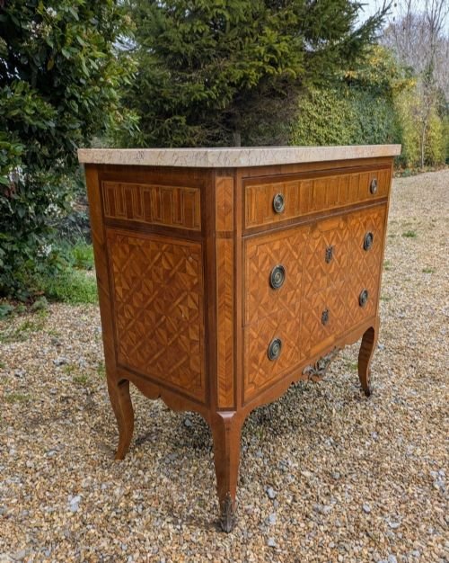 French Marquetry Commode Chest of Drawers - Image 5