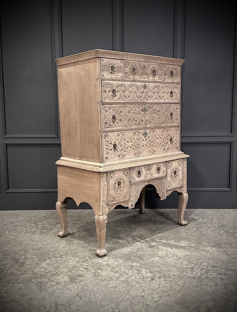 18th Century Bleached Oak Chest on Stand