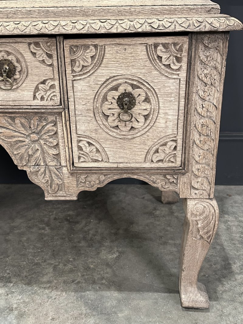 18th Century Bleached Oak Chest on Stand - Image 9