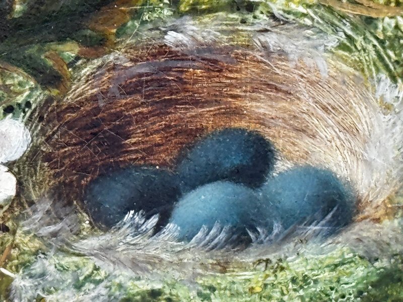 Victorian Oliver Clare Oil Painting – A Hidden Bird’s Nest Among Blossom - Image 2