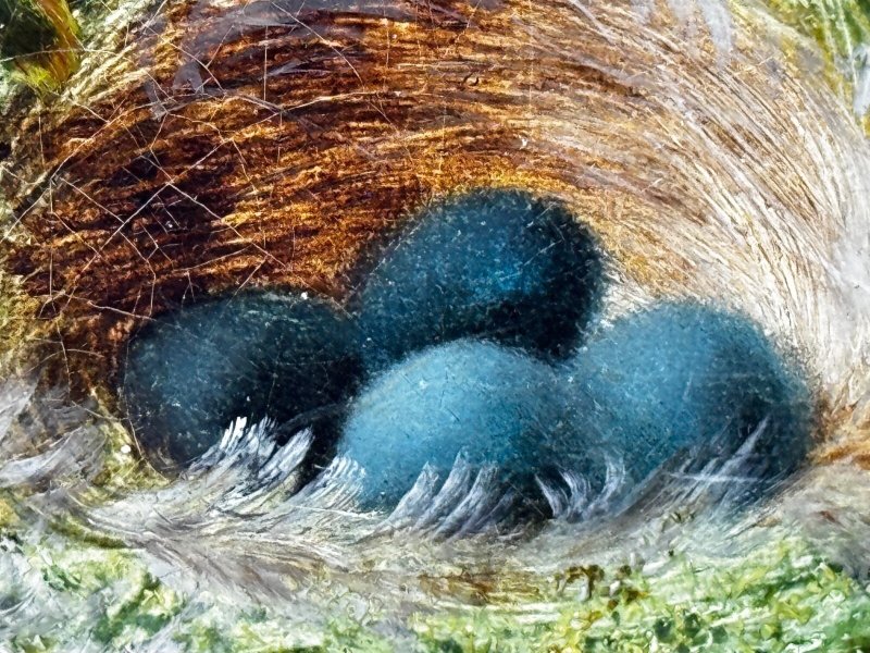 Victorian Oliver Clare Oil Painting – A Hidden Bird’s Nest Among Blossom - Image 5