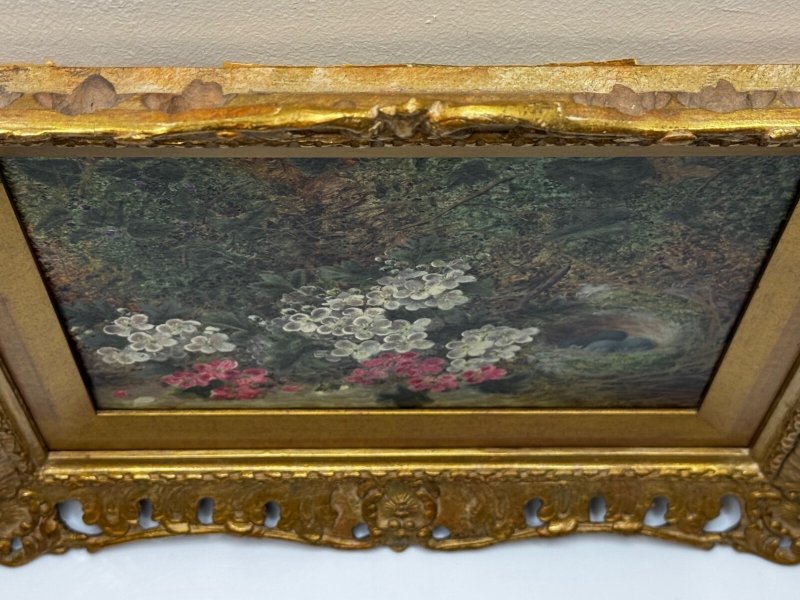 Victorian Oliver Clare Oil Painting – A Hidden Bird’s Nest Among Blossom - Image 9