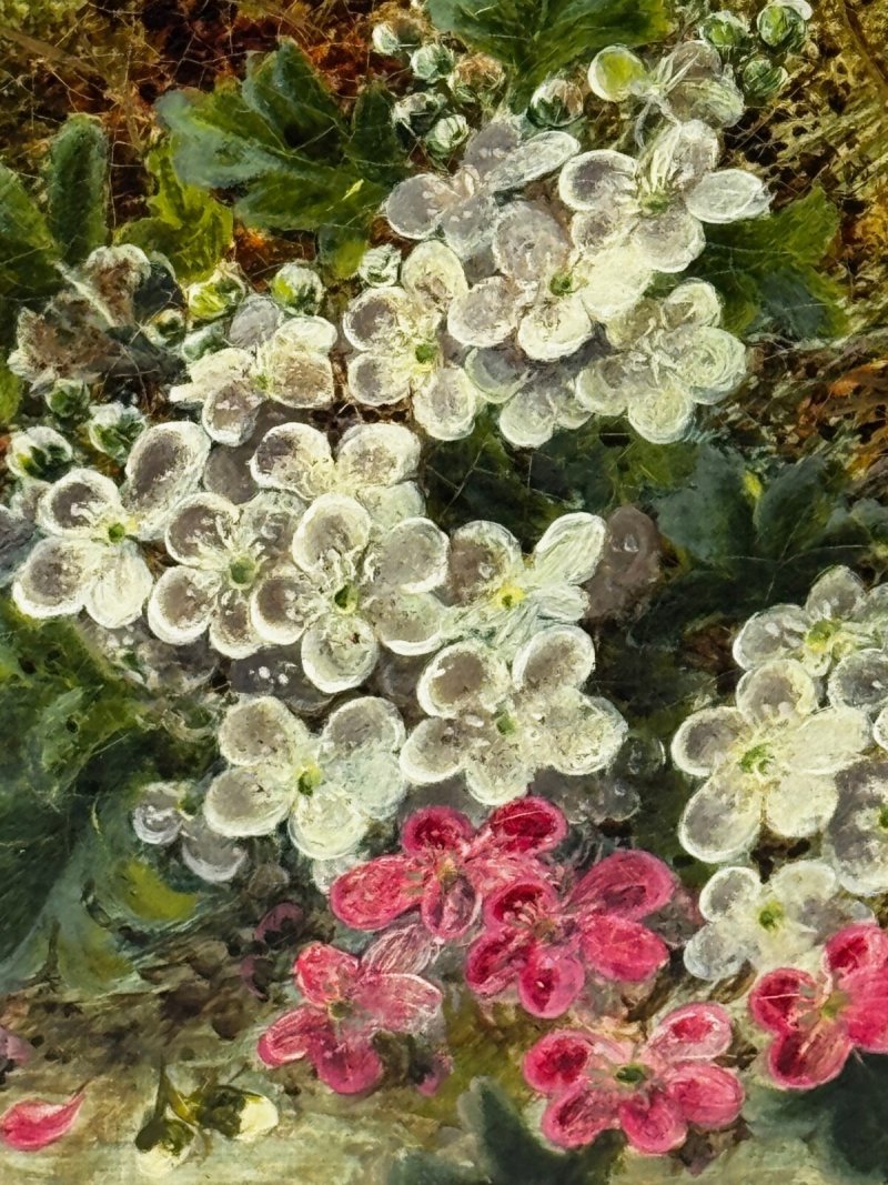 Victorian Oliver Clare Oil Painting – A Hidden Bird’s Nest Among Blossom - Image 13