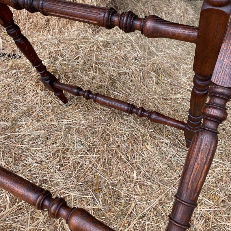 Victorian oak butlers tray on stand - Image 5