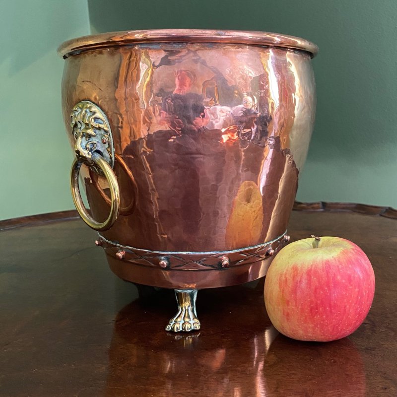 Copper planter jardiniere