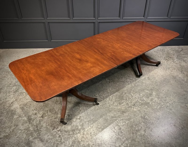 Mahogany Twin Pillar Extending Dining Table - Image 2