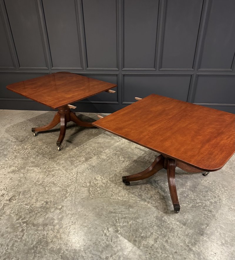 Mahogany Twin Pillar Extending Dining Table - Image 4