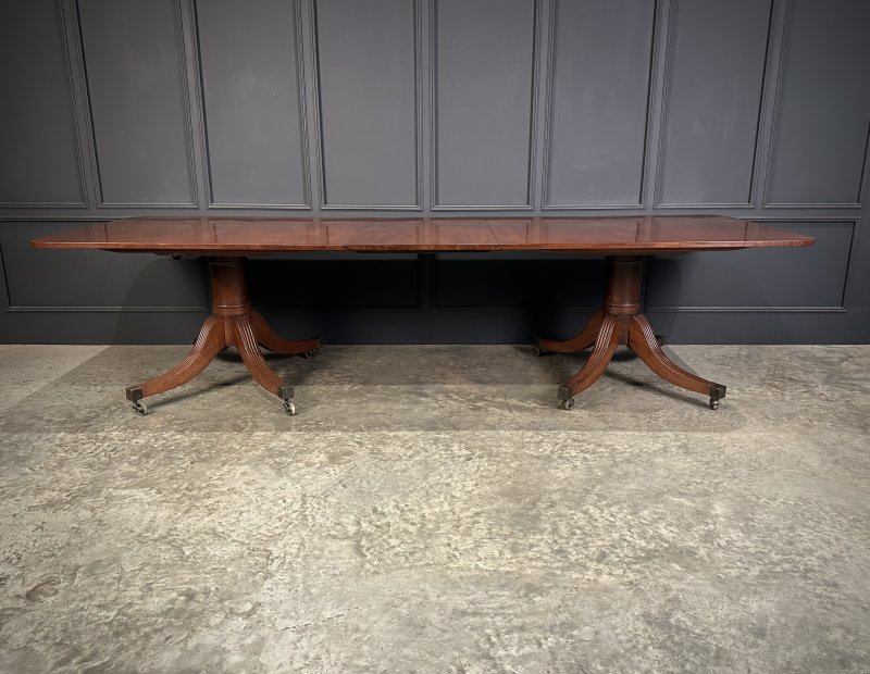 Mahogany Twin Pillar Extending Dining Table - Image 12
