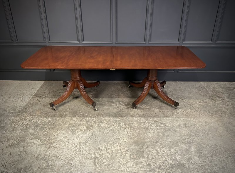 Mahogany Twin Pillar Extending Dining Table - Image 13