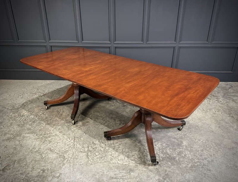 Mahogany Twin Pillar Extending Dining Table - Image 10