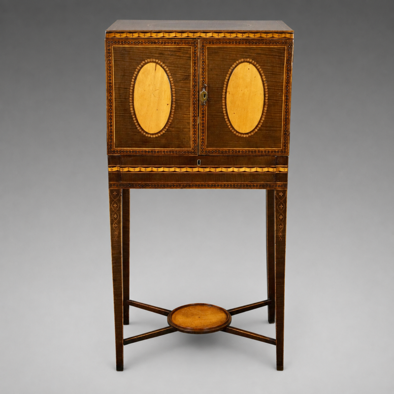 A Fine Sheraton Period Harewood & Inlaid Cabinet - Image 2