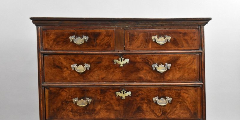 George III Burr Walnut Chest of Drawers - Image 6