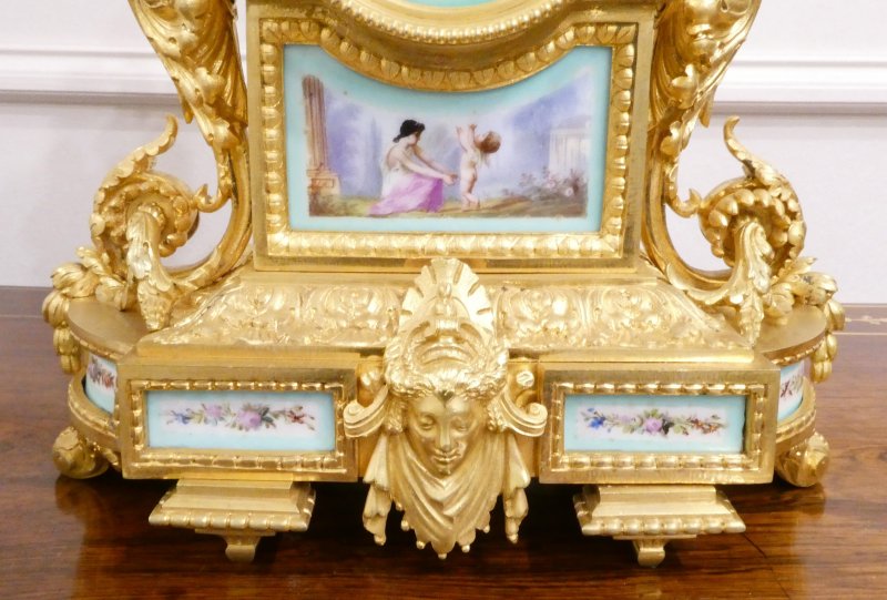 French Gilt Bronze & Porcelain Mantel Clock - Image 6