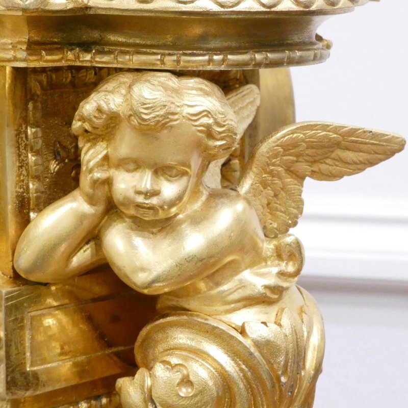 French Gilt Bronze & Porcelain Mantel Clock - Image 5