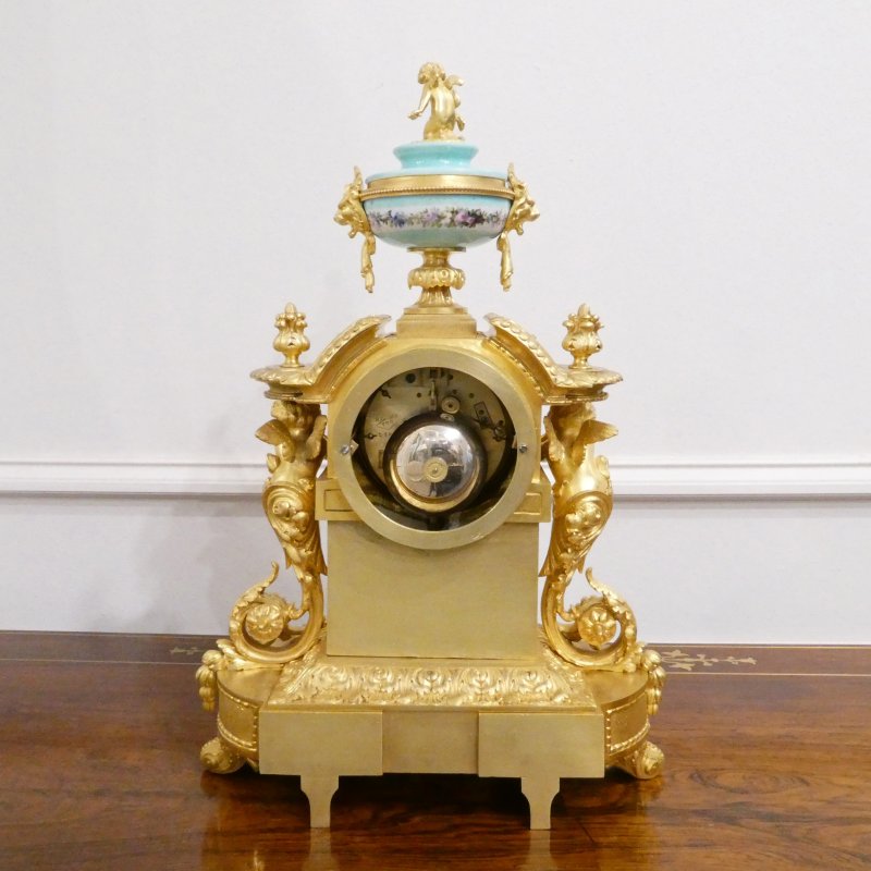 French Gilt Bronze & Porcelain Mantel Clock - Image 14