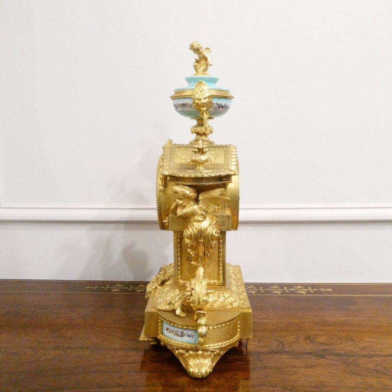 French Gilt Bronze & Porcelain Mantel Clock - Image 13