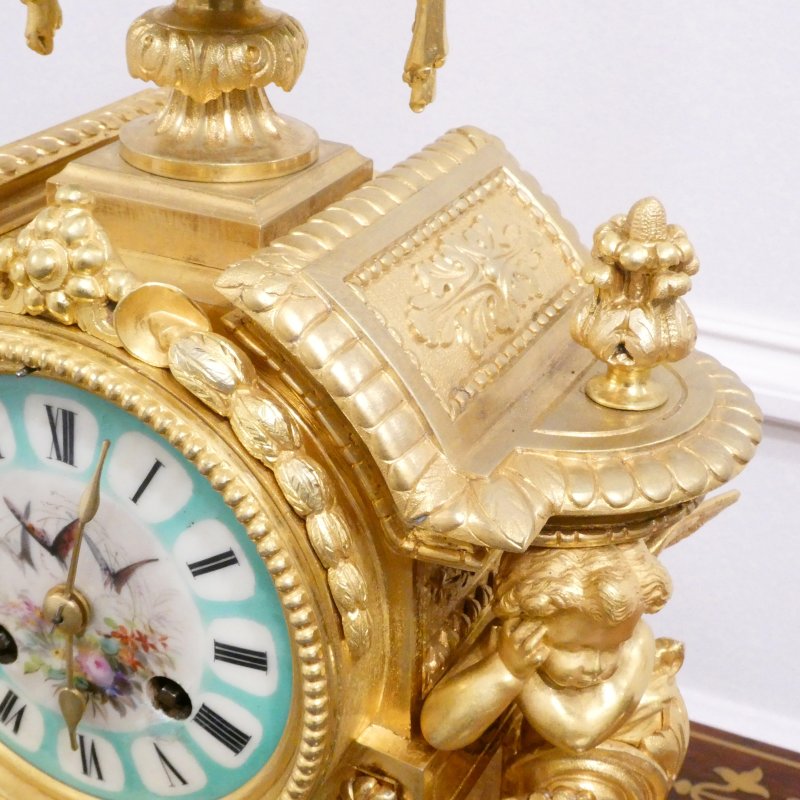 French Gilt Bronze & Porcelain Mantel Clock - Image 12