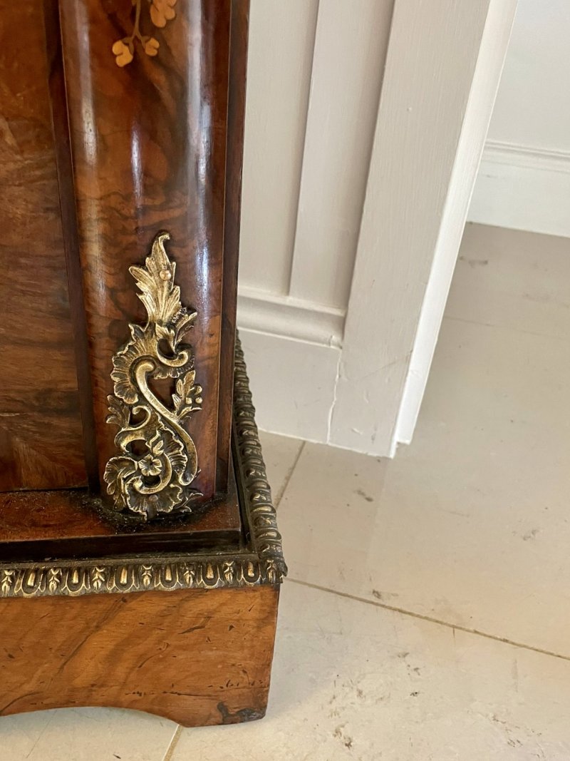 Antique Victorian Burr Walnut Marquetry Cabinet Sideboard - Image 17