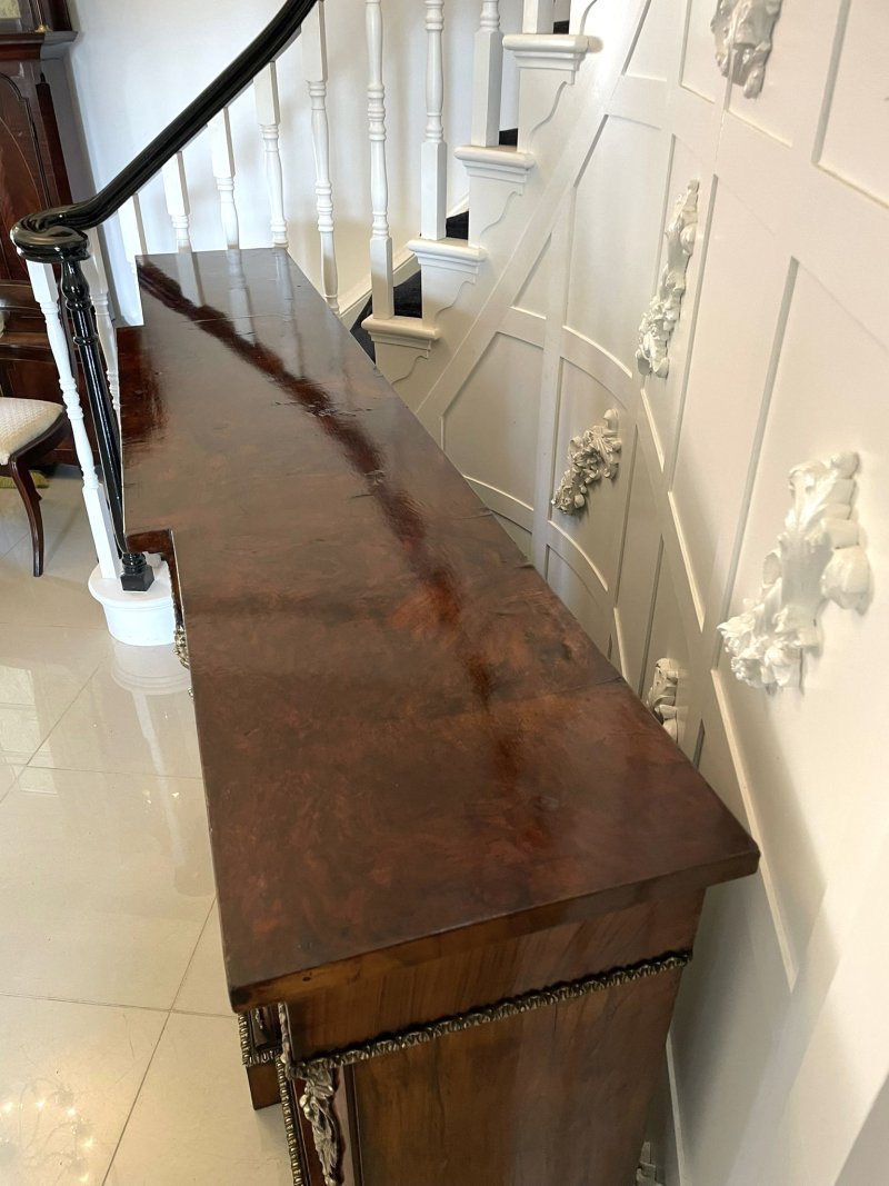 Antique Victorian Burr Walnut Marquetry Cabinet Sideboard - Image 11