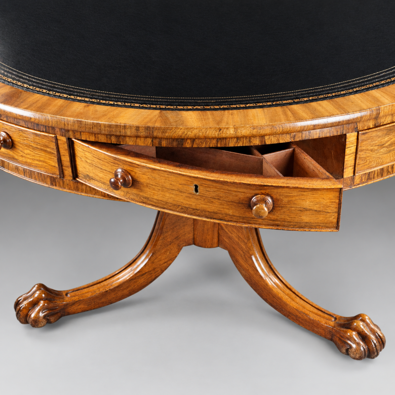 An unusual Regency Rosewood drum table - Image 2