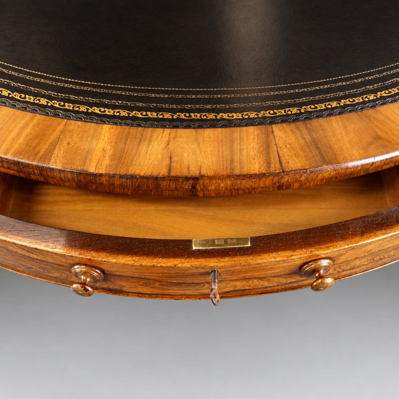 An unusual Regency Rosewood drum table - Image 5
