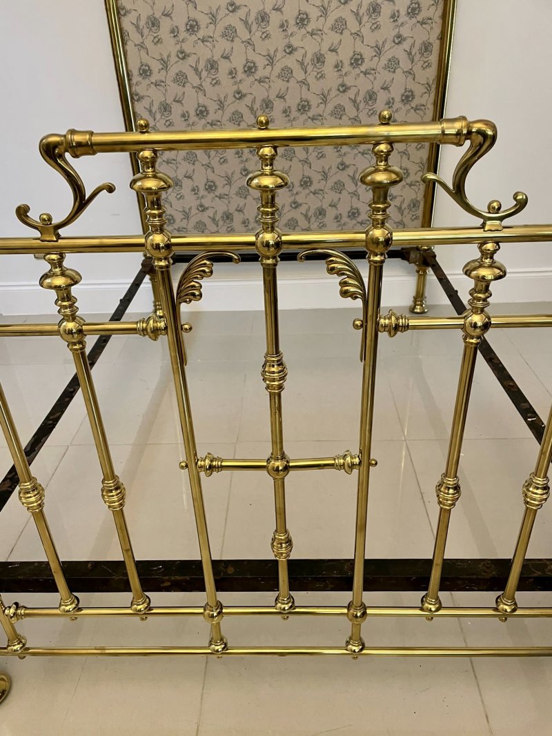 Antique Victorian Exhibition Quality Solid Brass Half Tester Double Bed - Image 10