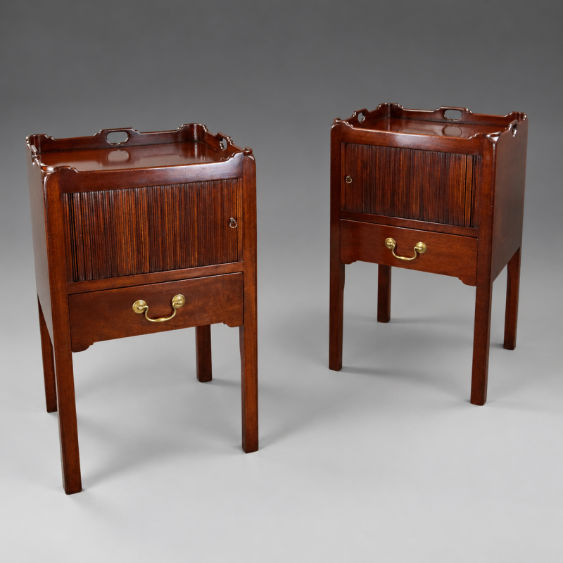 A Pair Of Georgian Style Bedside Cupboards