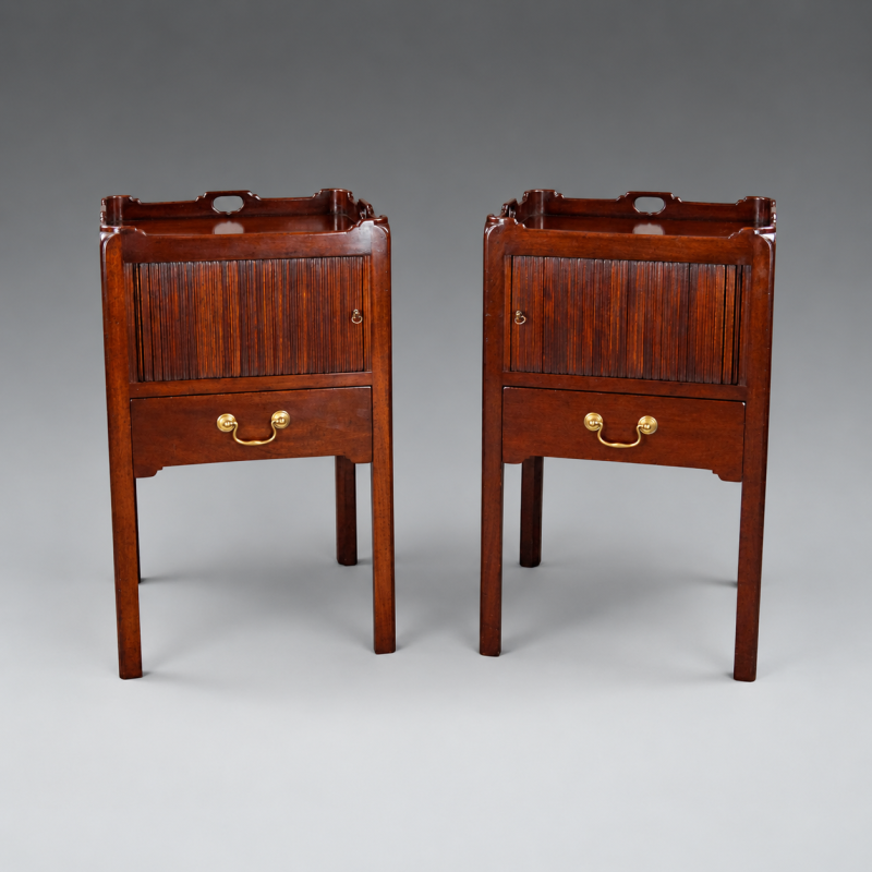 A Pair Of Georgian Style Bedside Cupboards - Image 2