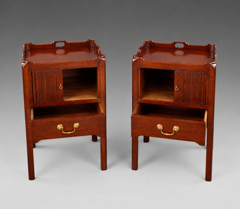 A Pair Of Georgian Style Bedside Cupboards - Image 4