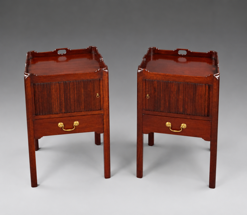 A Pair Of Georgian Style Bedside Cupboards - Image 5