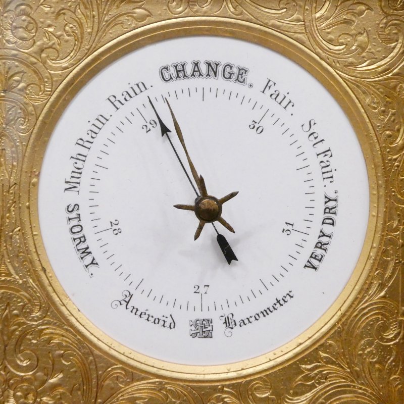 Edwardian Mantel Clock & Barometer - Image 4