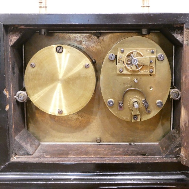 Edwardian Mantel Clock & Barometer - Image 12
