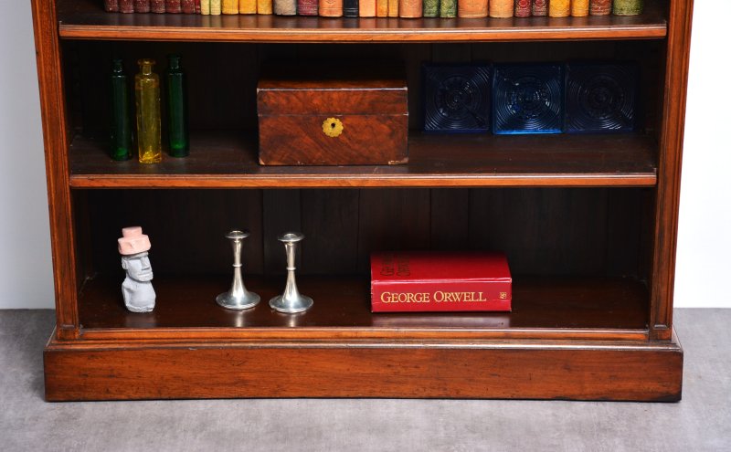 Late Victorian Walnut Open Bookcase with Adjustable Shelves - Image 14