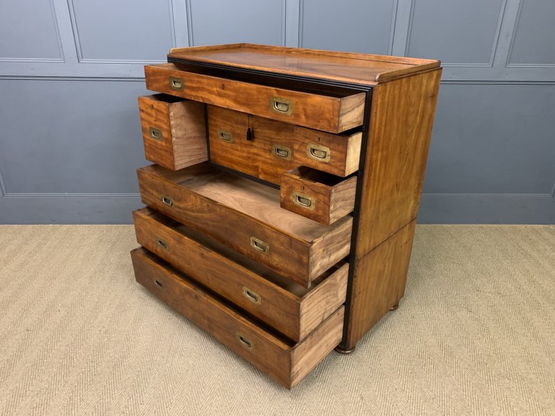 19th Century Camphor Wood Secretaire Military Chest - Image 3