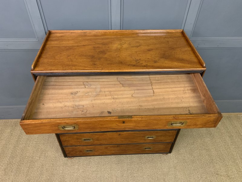 19th Century Camphor Wood Secretaire Military Chest - Image 19