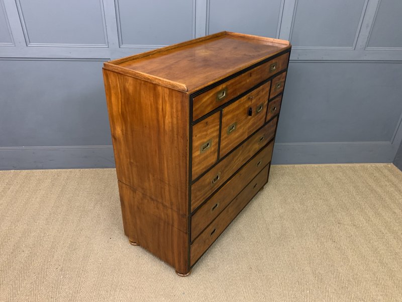 19th Century Camphor Wood Secretaire Military Chest - Image 11