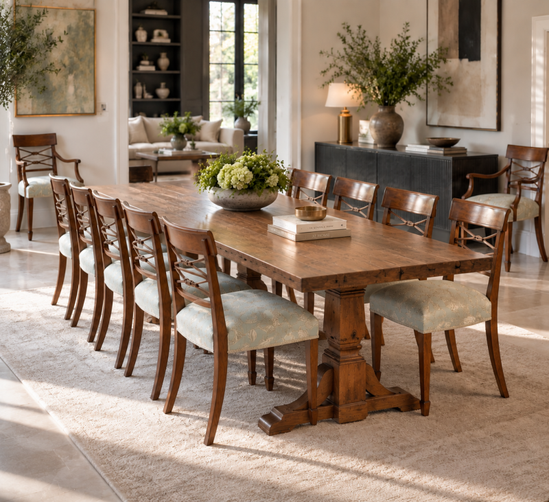 Antique Edwardian Set of Ten Mahogany Dining Chairs with Carver Armchairs, Georgian Revival - Image 6