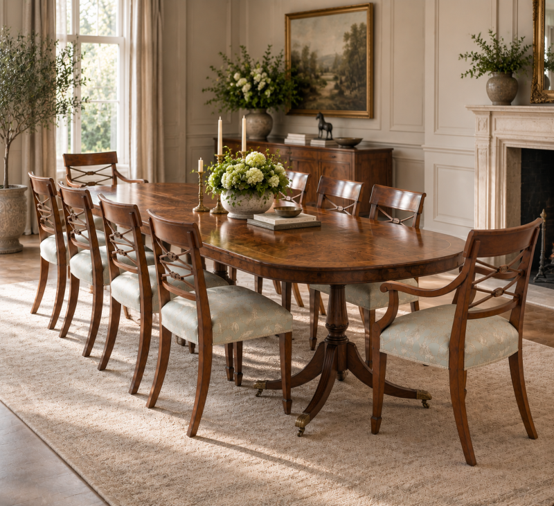Antique Edwardian Set of Ten Mahogany Dining Chairs with Carver Armchairs, Georgian Revival - Image 2