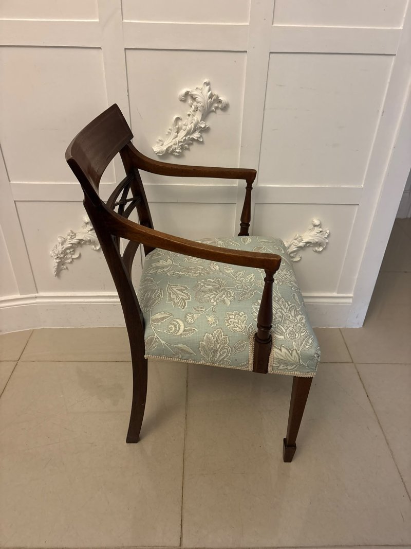 Antique Edwardian Set of Ten Mahogany Dining Chairs with Carver Armchairs, Georgian Revival - Image 11