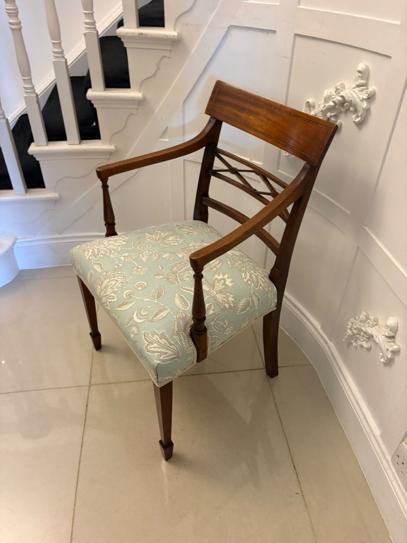Antique Edwardian Set of Ten Mahogany Dining Chairs with Carver Armchairs, Georgian Revival - Image 5