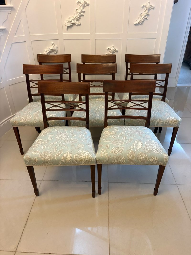 Antique Edwardian Set of Ten Mahogany Dining Chairs with Carver Armchairs, Georgian Revival - Image 3