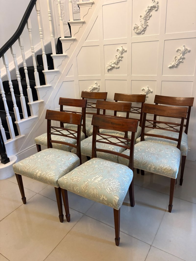 Antique Edwardian Set of Ten Mahogany Dining Chairs with Carver Armchairs, Georgian Revival - Image 4