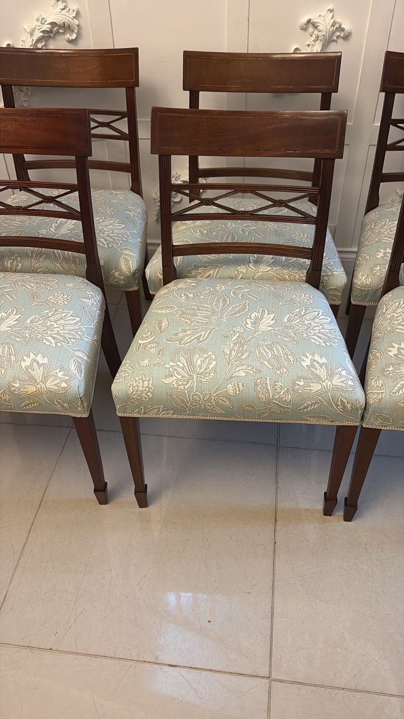 Antique Edwardian Set of Ten Mahogany Dining Chairs with Carver Armchairs, Georgian Revival - Image 24