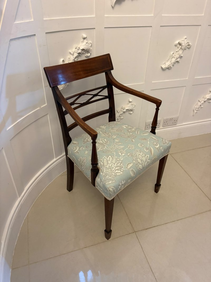 Antique Edwardian Set of Ten Mahogany Dining Chairs with Carver Armchairs, Georgian Revival - Image 19
