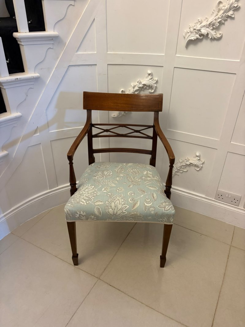 Antique Edwardian Set of Ten Mahogany Dining Chairs with Carver Armchairs, Georgian Revival - Image 17